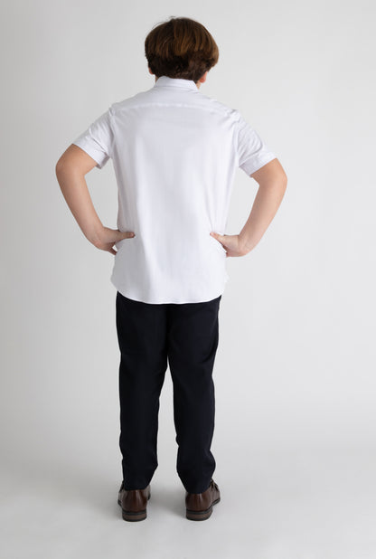 white short sleeve knit dress shirt boys husky