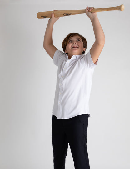 white short sleeve knit dress shirt boys husky