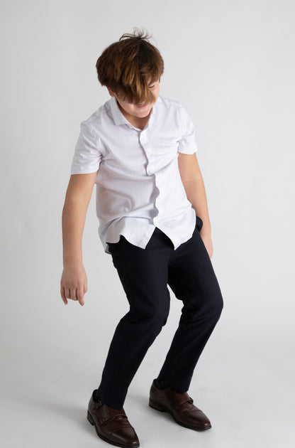 white short sleeve knit dress shirt boys husky