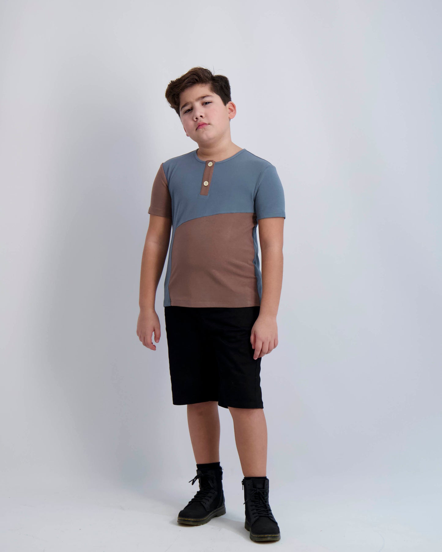 Blueberry and Mocha Contrast Tee