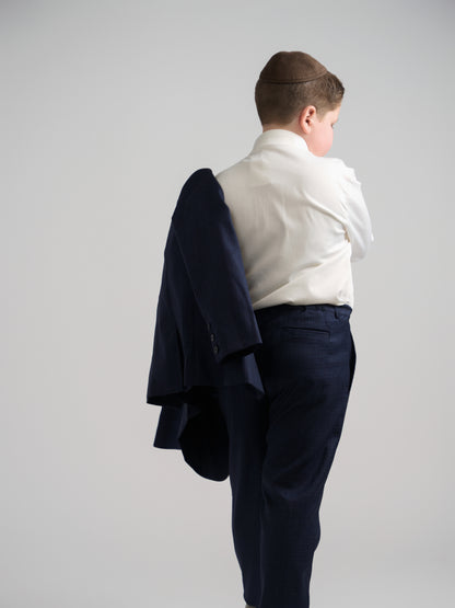 Dark Navy Plaid Dress Pants Husky Boys