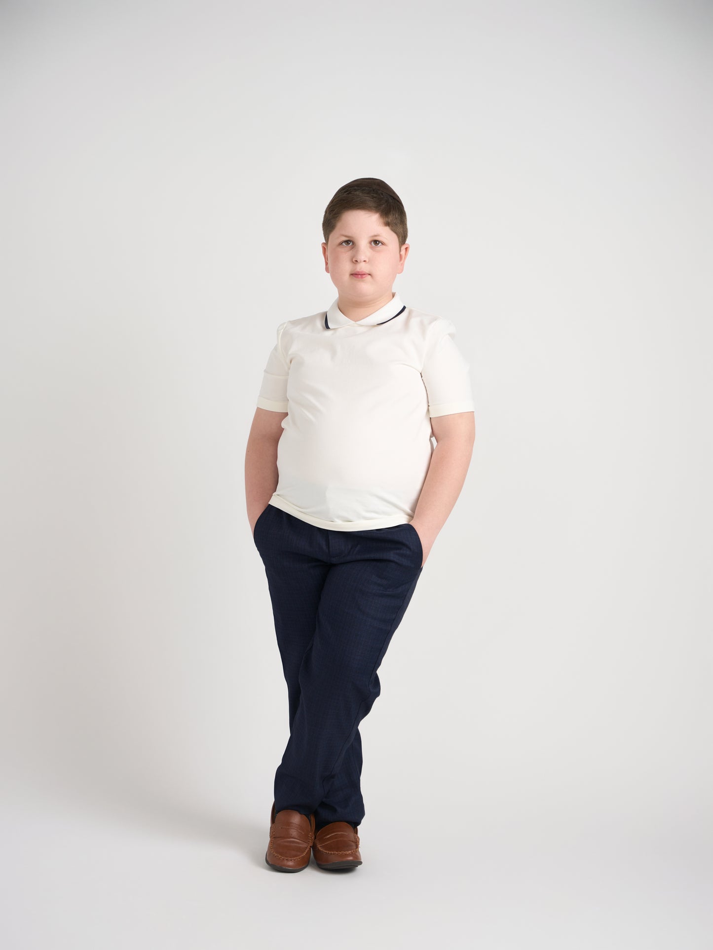Dark Navy Plaid Dress Pants Husky Boys