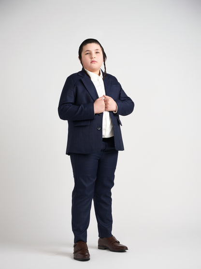 Dark Navy Plaid Dress Pants Husky Boys