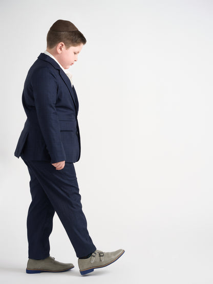 Dark Navy Plaid Dress Pants Husky Boys