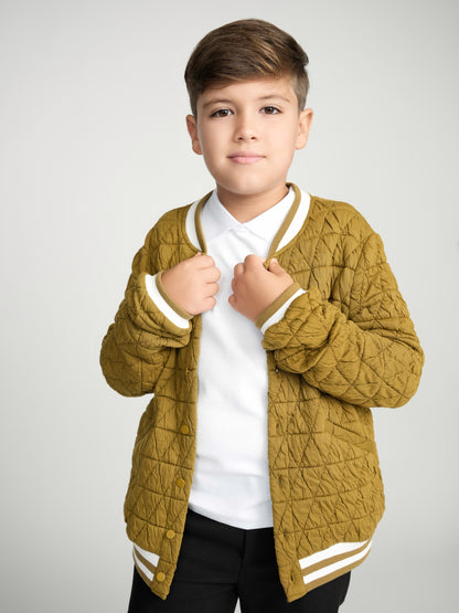 Golden Brown Varsity Bomber Husky Boys