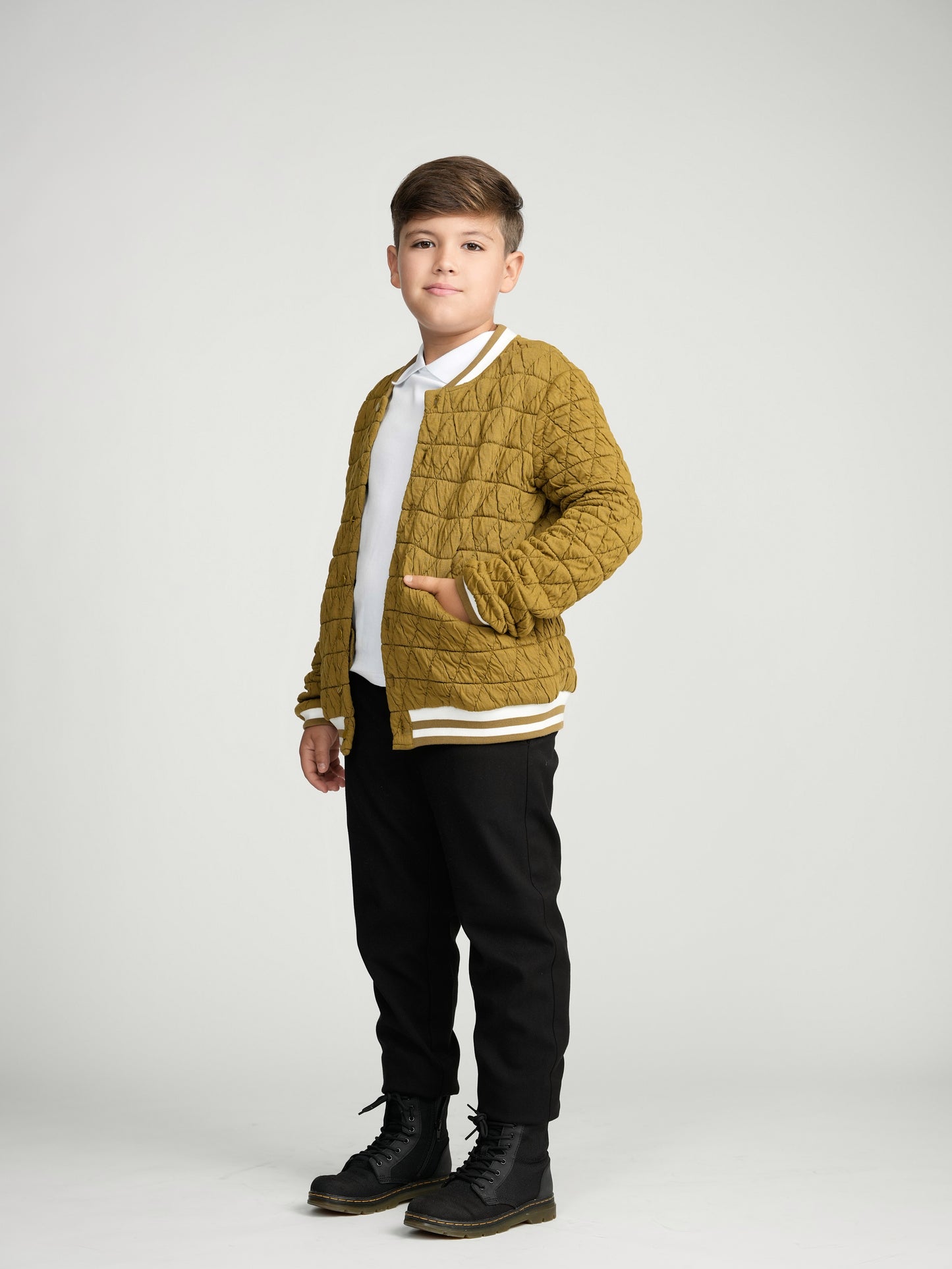 Golden Brown Varsity Bomber Husky Boys