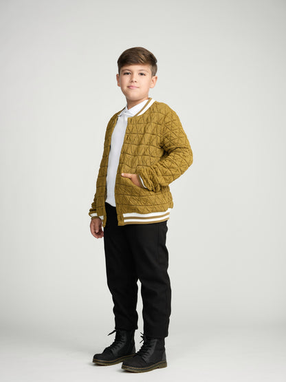 Golden Brown Varsity Bomber Husky Boys