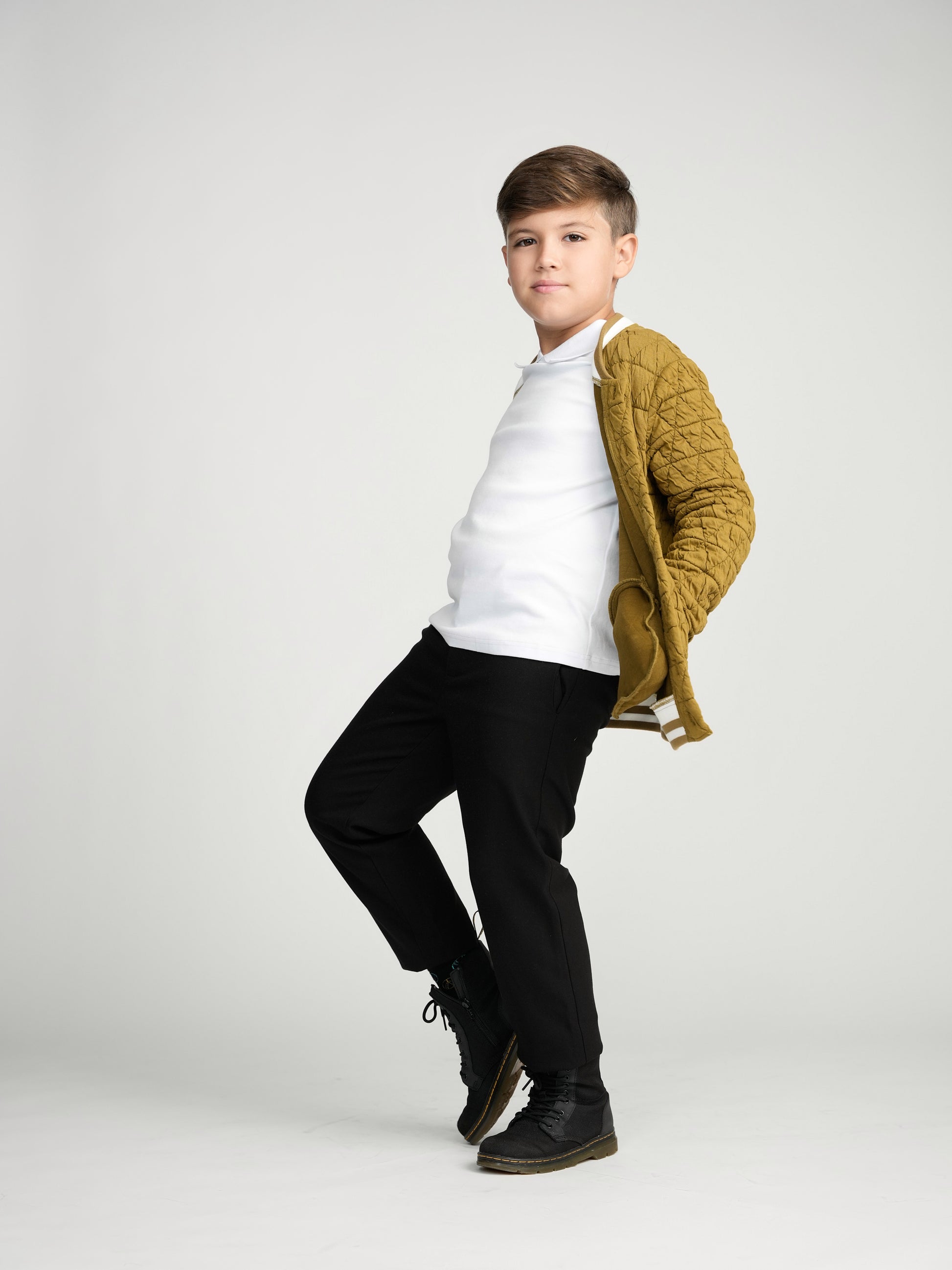 Golden Brown Varsity Bomber Husky Boys