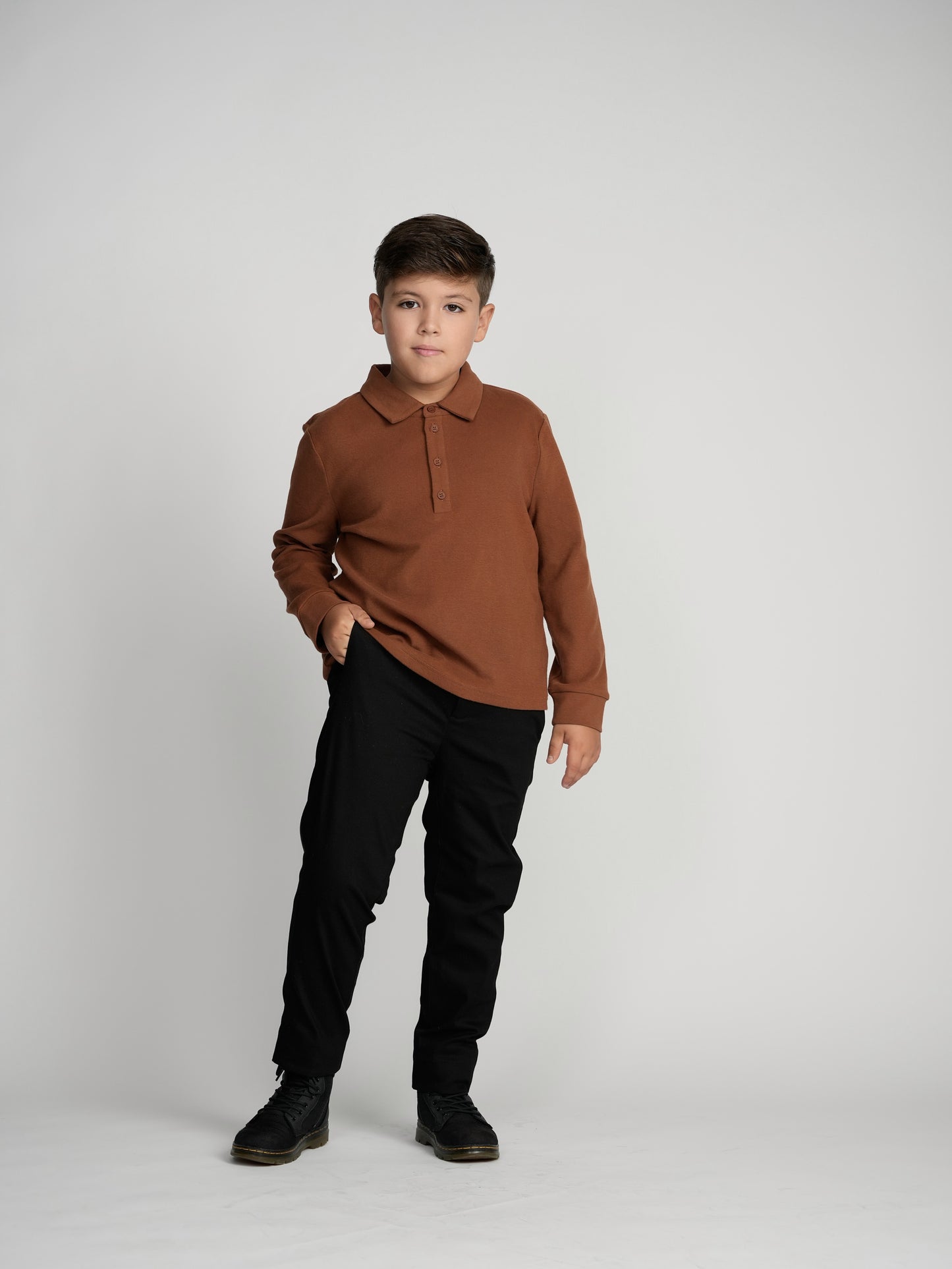 Cinnamon Cuffed Polo (Long Sleeve)