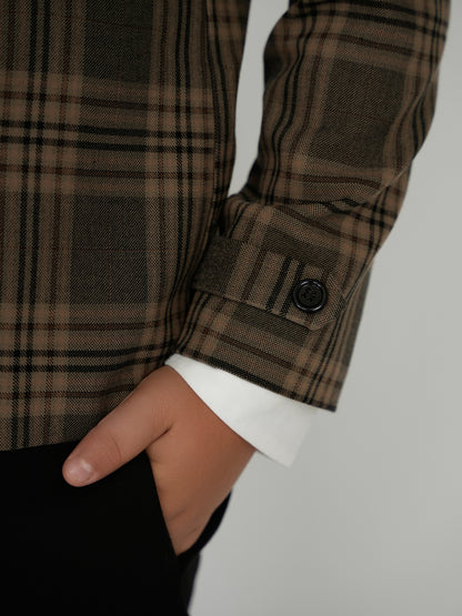 Plaid Double Breasted Dress Blazer